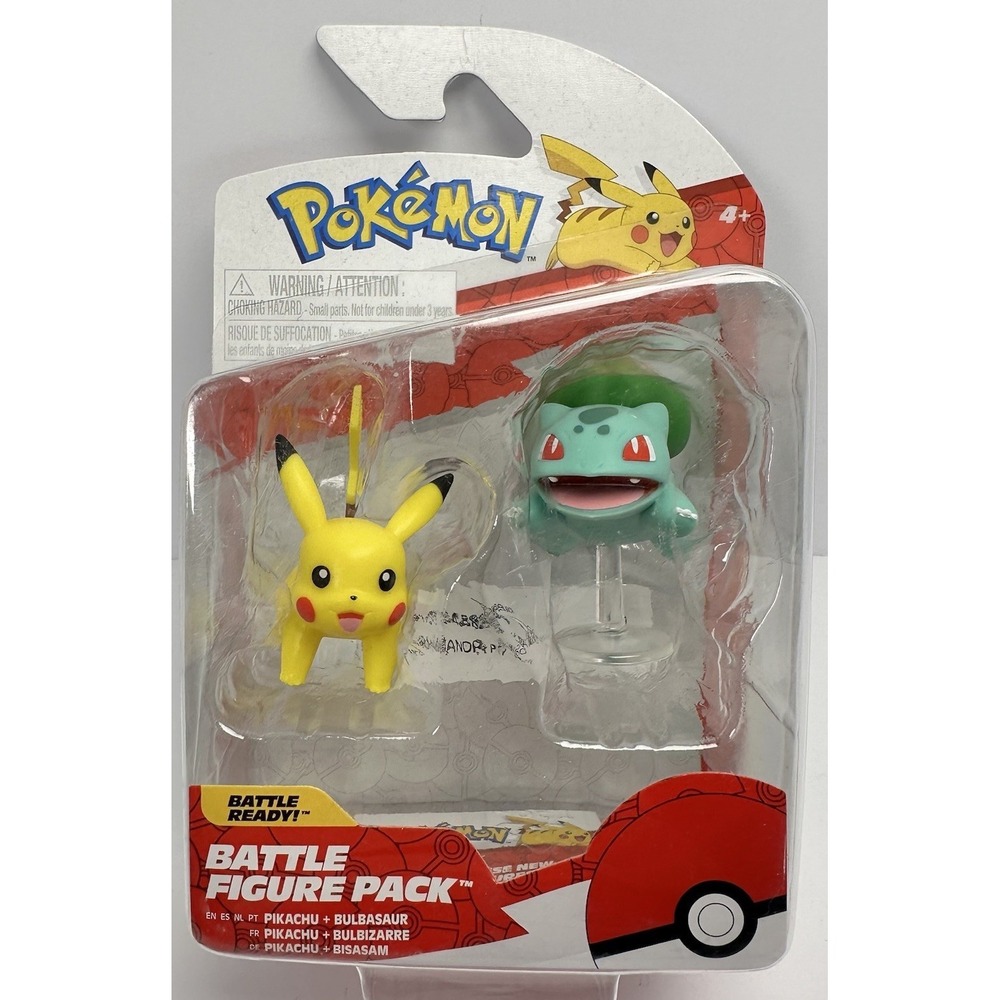 Pokemon Mini Battle‎ Figure Pack Pikachu Bulbasaur Jazwares 2023 Sealed